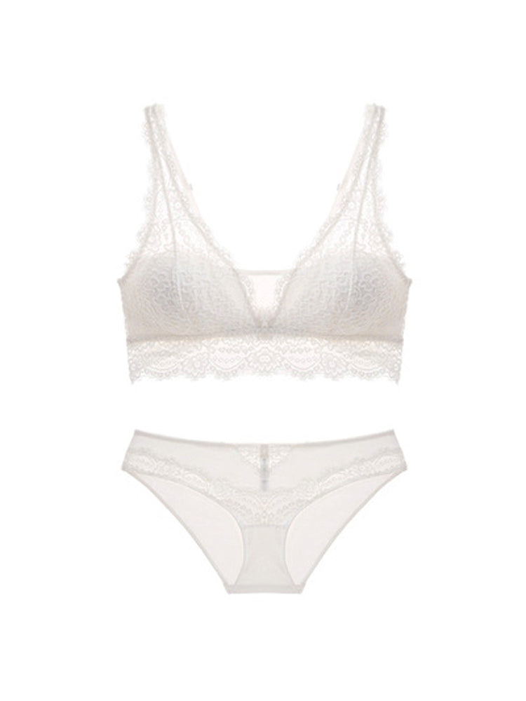 【ノンワイヤー】総レース ノンワイヤーブラ&ショーツ
