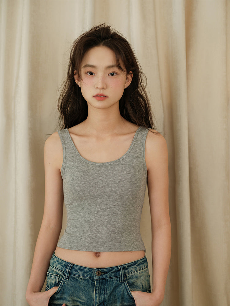 背中交差デザイン カップ付き キャミソール