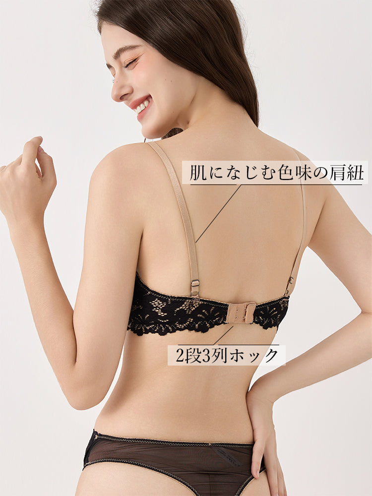 【ノンパテッド】軽い!レース&メッシュ下着セット