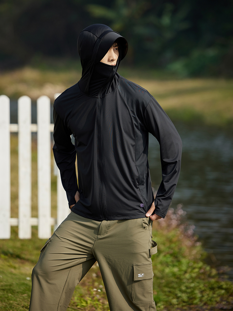 【在庫処分】顔まで全面的に日焼け止め!接触冷感パーカー(男性)