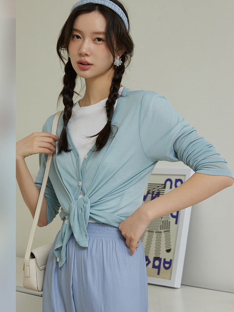 【在庫処分】冷房対策Vネックカーディガン