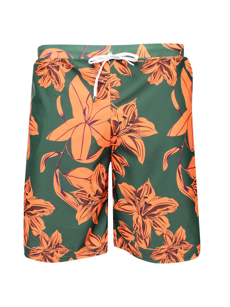 【ノンワイヤー】リリー柄ペア水着(女) スカート付き