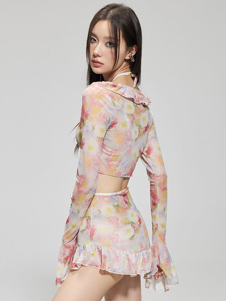 【ノンワイヤー】オシャレワイヤー付きビキニ4点セット