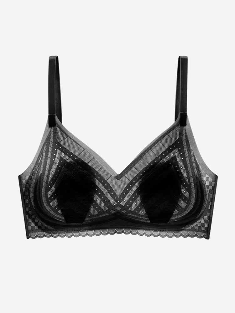 【ムレにくい・ノンワイヤー】薄手シームレスブラ