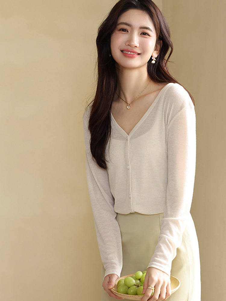 【在庫処分】Naia™ 薄手冷房対策カーディガン