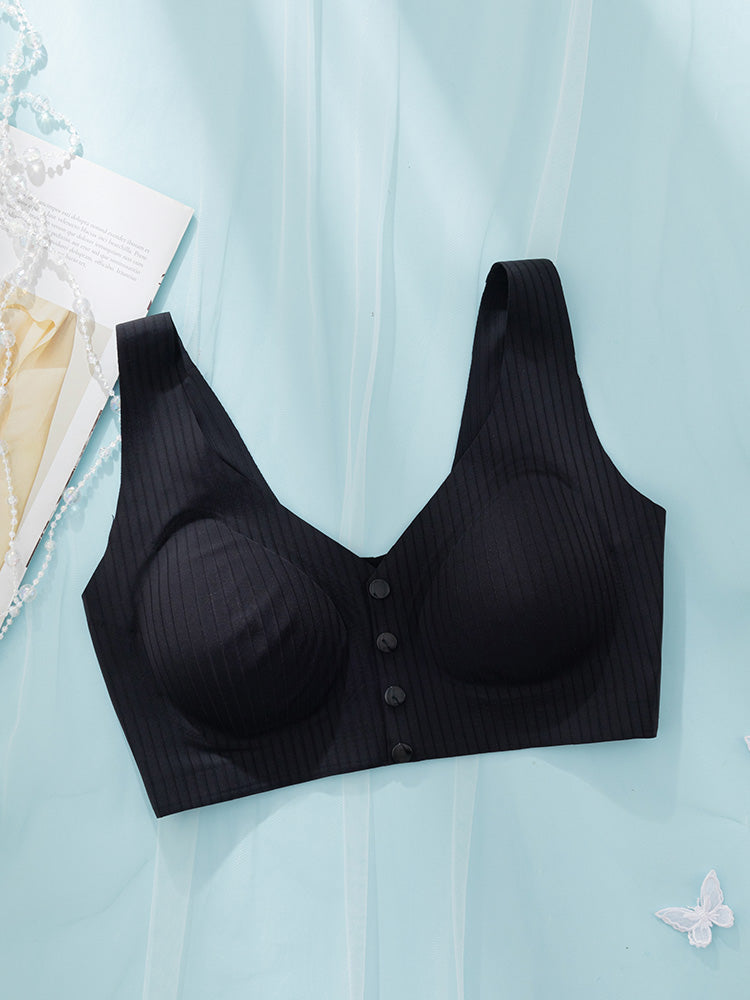 【ノンワイヤー】前開きブラ シルク裏地