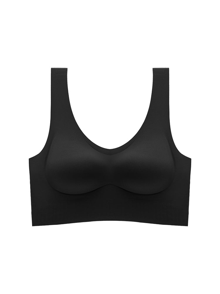 【在庫処分・ノンワイヤー】幅広アンダー シームレススポーツブラ