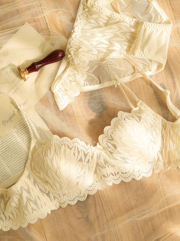 【ワイヤー入り】ソフトワイヤー 総レースブラ&ショーツ