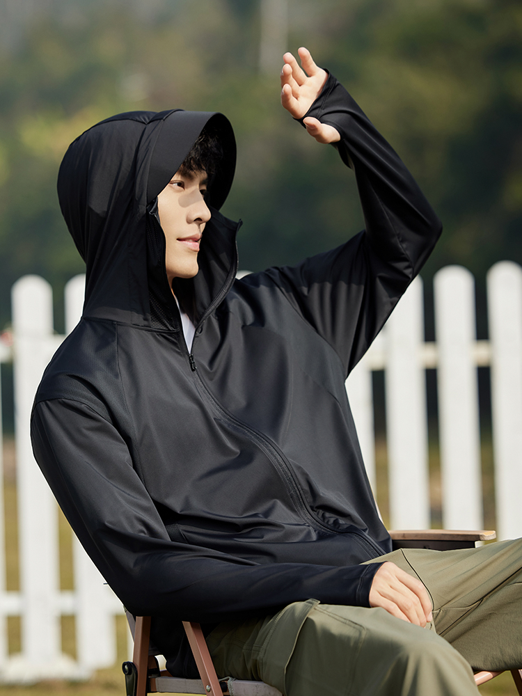 【在庫処分】顔まで全面的に日焼け止め!接触冷感パーカー(男性)