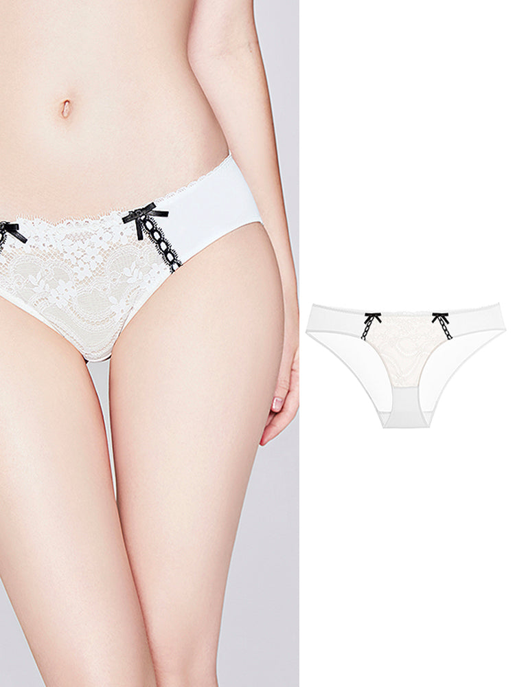【ノンワイヤー盛れる】配色総レースブラ ペアショーツ