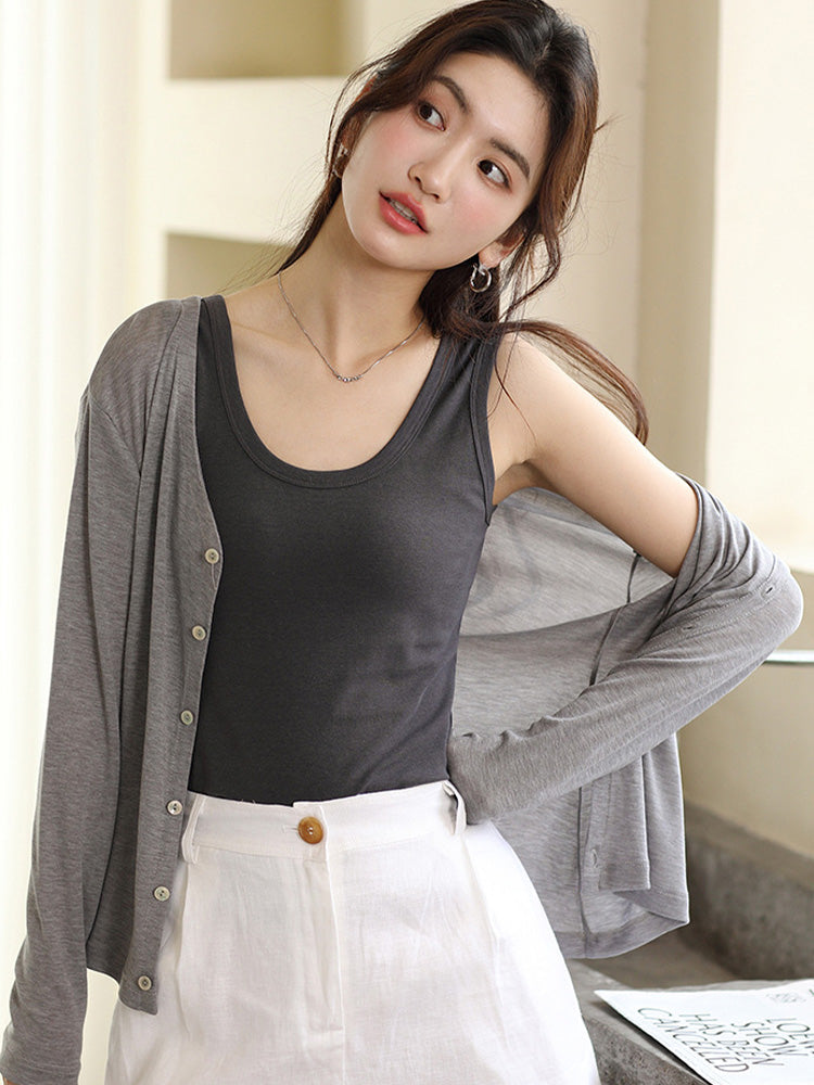 【在庫処分】Naia™ 薄手冷房対策カーディガン