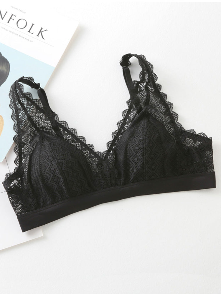 【ノンワイヤー】脇肉隠す 総レースノンワイヤーブラ