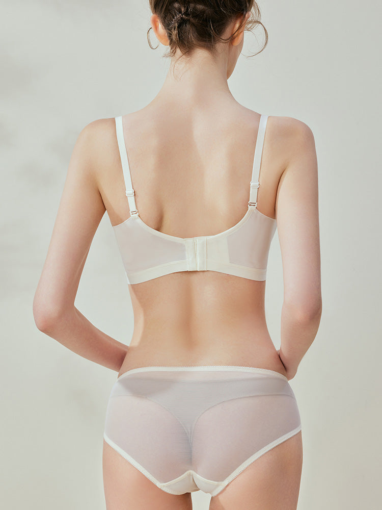 【在庫処分・ワイヤー入り】薄手総レースエアリーブラセット