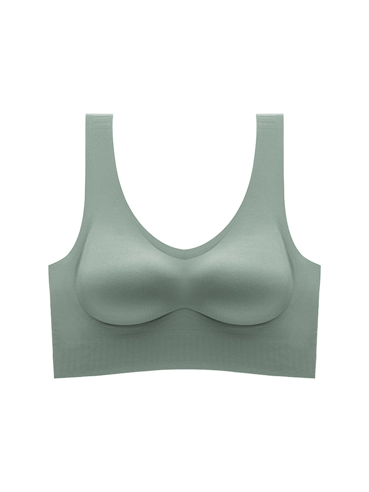 【在庫処分・ノンワイヤー】幅広アンダー シームレススポーツブラ
