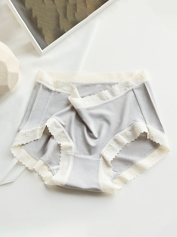 【在庫処分】配色レースストレッチショーツ はきこみ丈ふつう