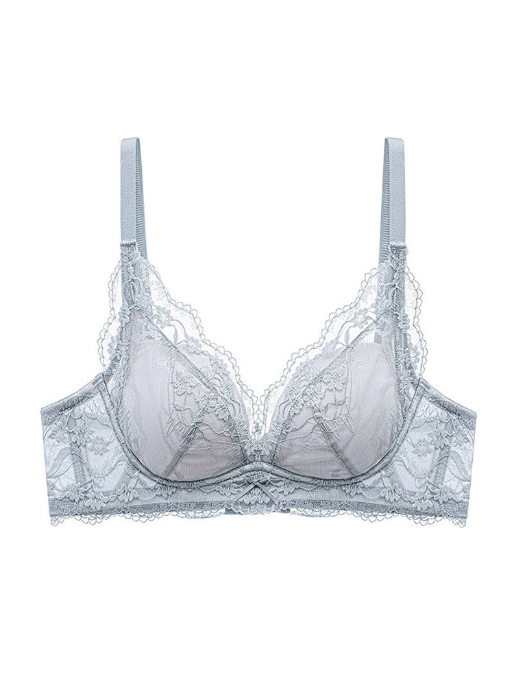 【ノンワイヤー盛れる】花柄総レース盛りブラ&ショーツ