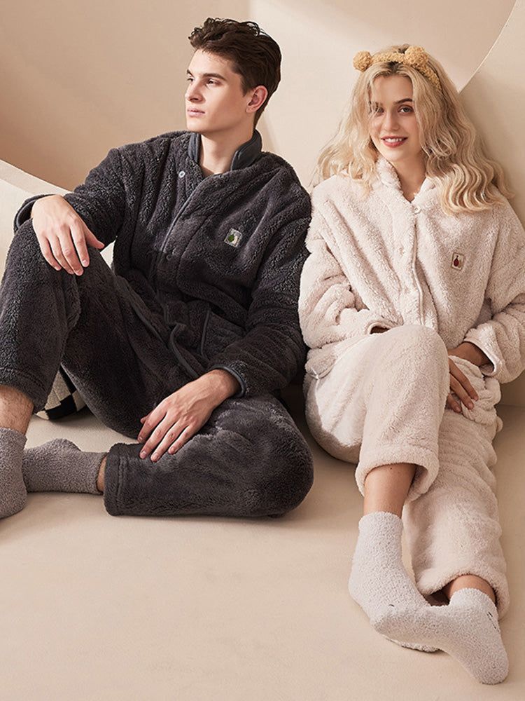 ボタン開閉 もこもこルームウェア