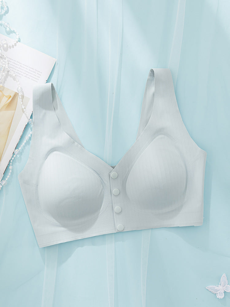 【ノンワイヤー】前開きブラ シルク裏地