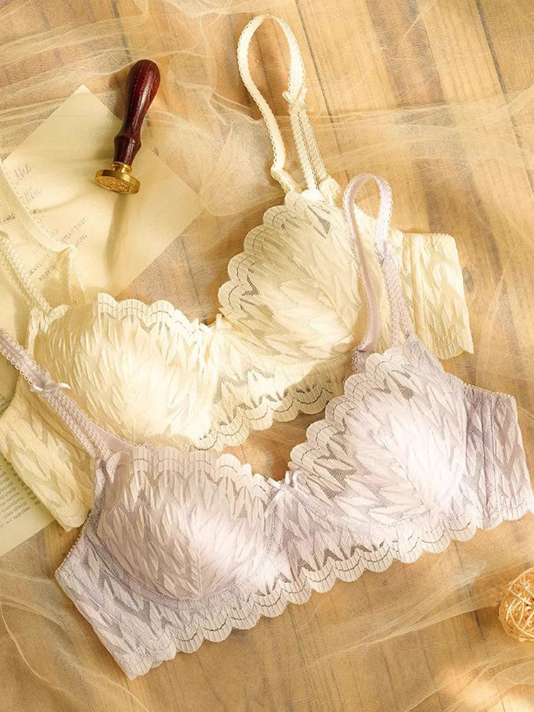 【ワイヤー入り】ソフトワイヤー 総レースブラ&ショーツ