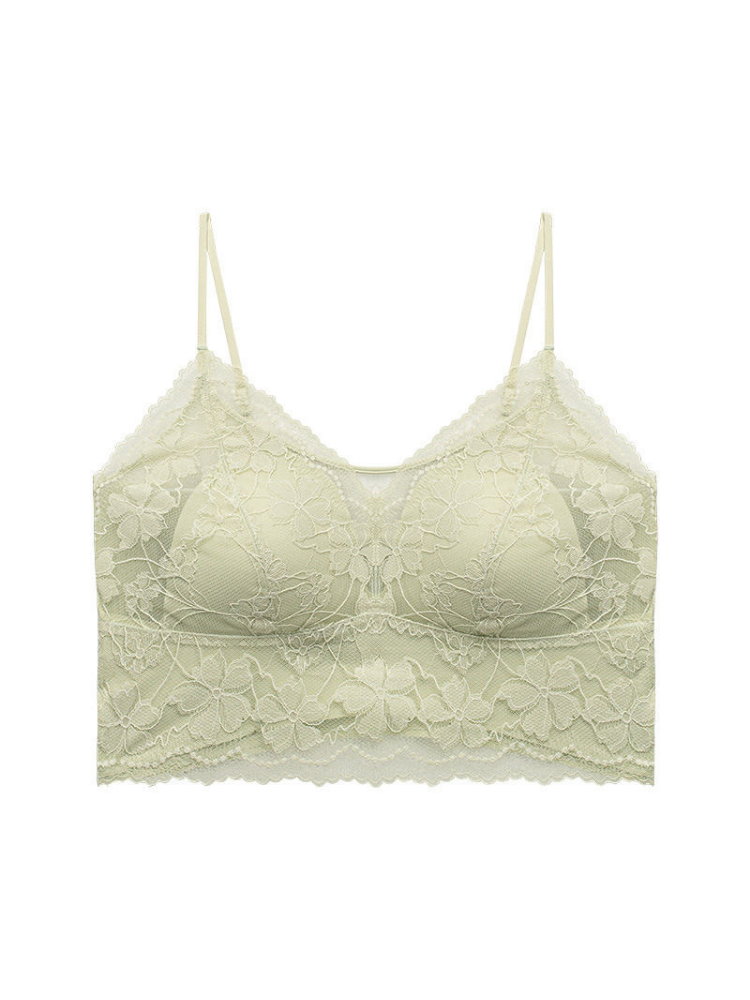 【ノンワイヤー】花柄レース 肌触りのよいシームレスブラレット