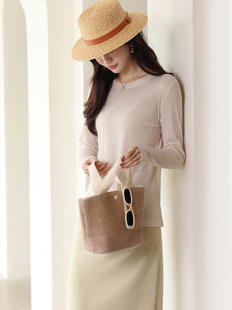 【在庫処分】透け感があるプルオーバー長袖