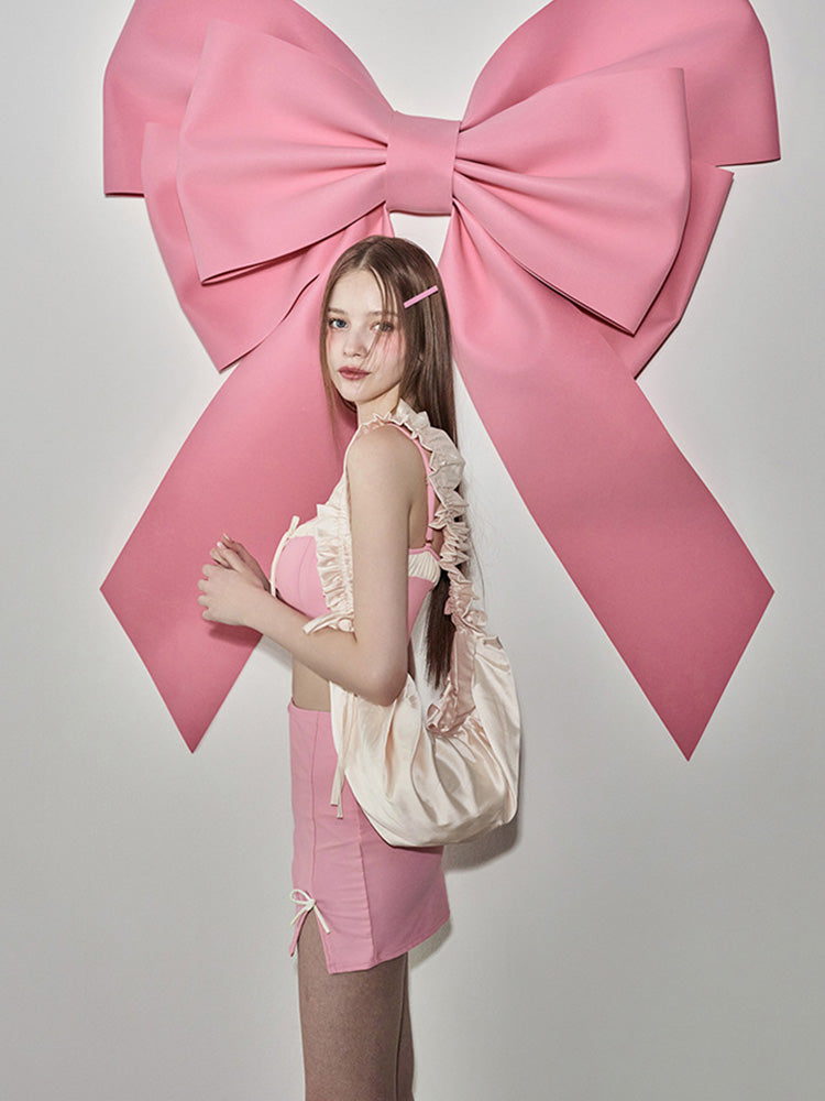 【在庫処分・ノンワイヤー】甘い配色!お洋服っぽいビキニ 2セット