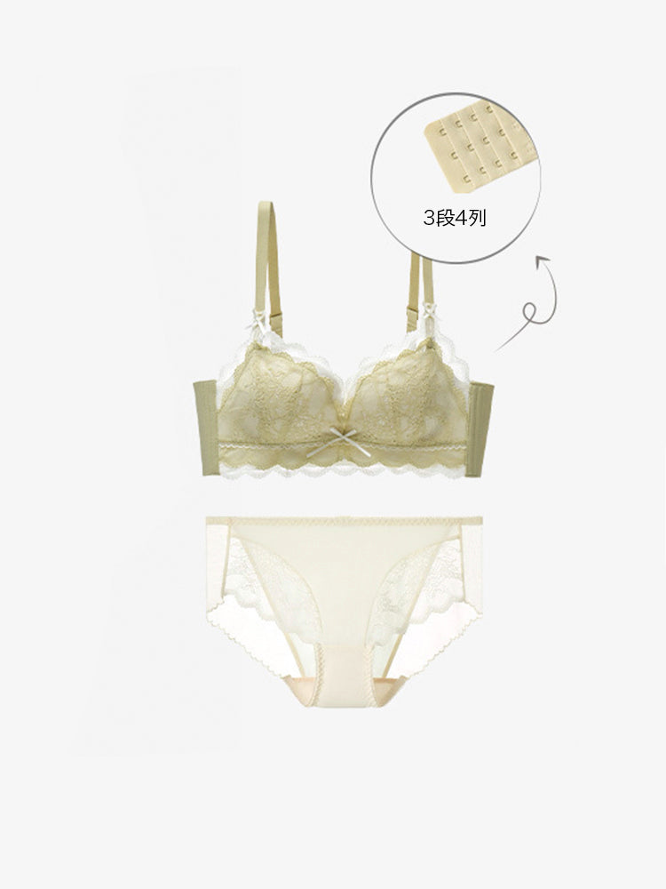 【ノンワイヤー盛れる】ボリュームアップ 総レース 下着セット
