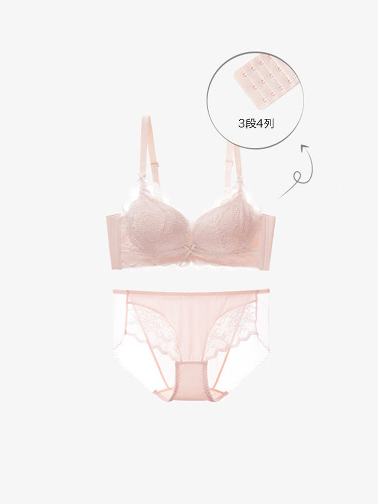 【ノンワイヤー盛れる】ボリュームアップ 総レース 下着セット