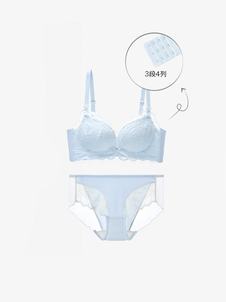 【ノンワイヤー盛れる】ボリュームアップ 総レース 下着セット