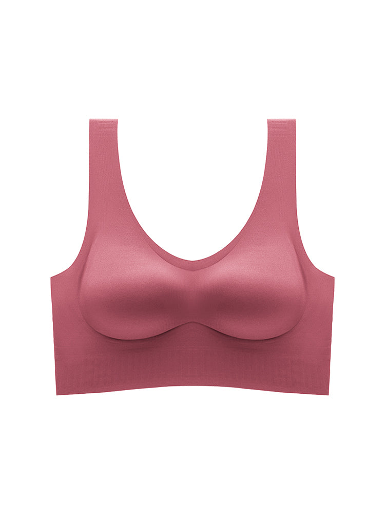 【在庫処分・ノンワイヤー】幅広アンダー シームレススポーツブラ