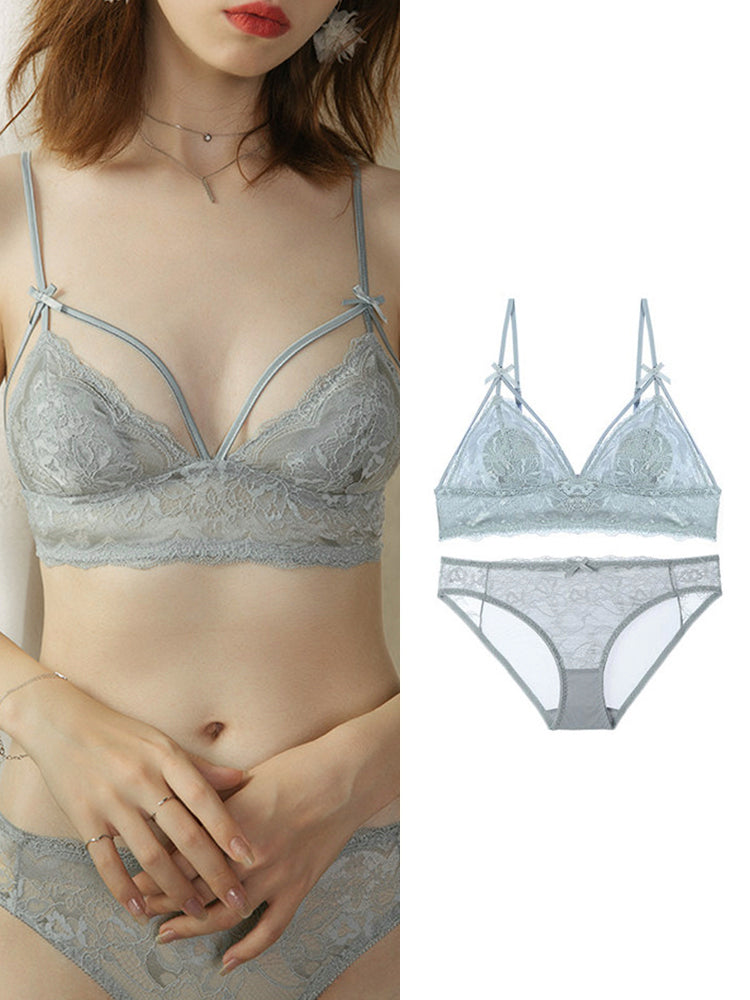 【Likewillow Series】配色総レース ブラ&ショーツ