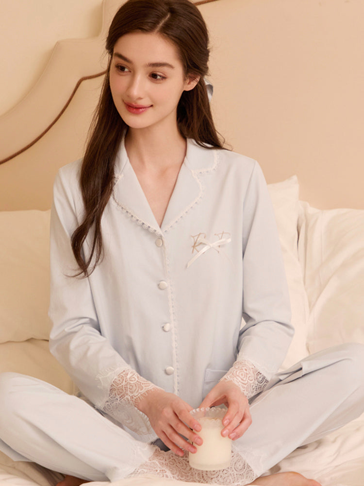 優しい肌触り レースパジャマ