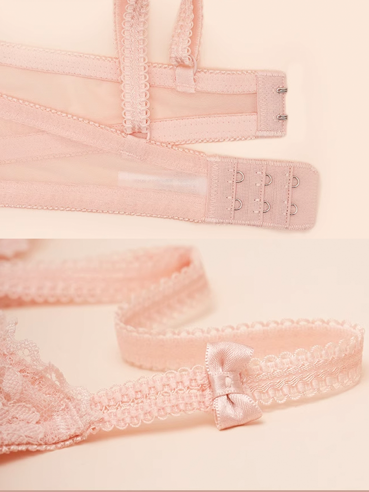【ワイヤー入り】可愛い花柄総レース ブラ&ショーツセット