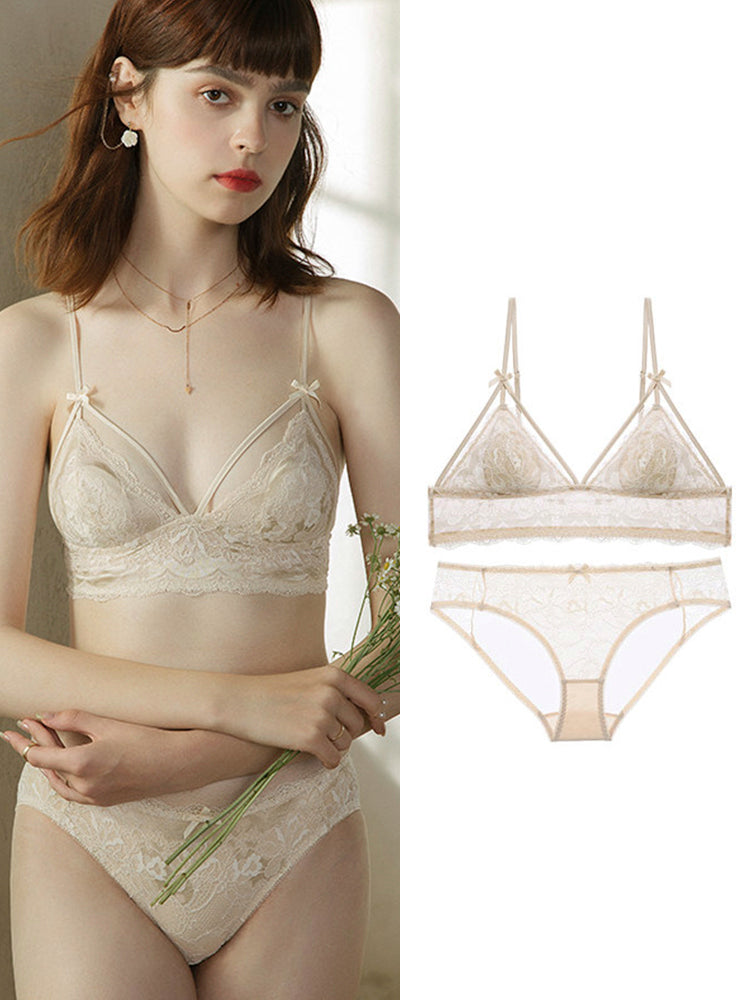 【Likewillow Series】配色総レース ブラ&ショーツ