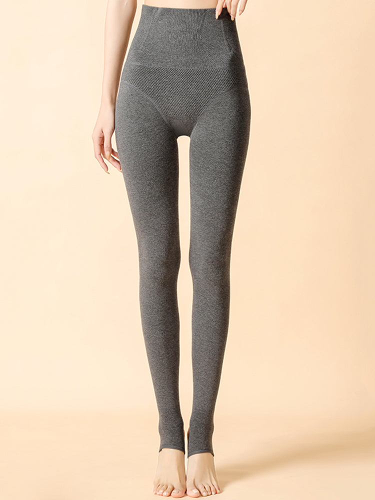 ウェストをスッキリ 厚さ選べる!あったか【裏起毛】やわ圧レギンス タイツ&トレンカ2種類