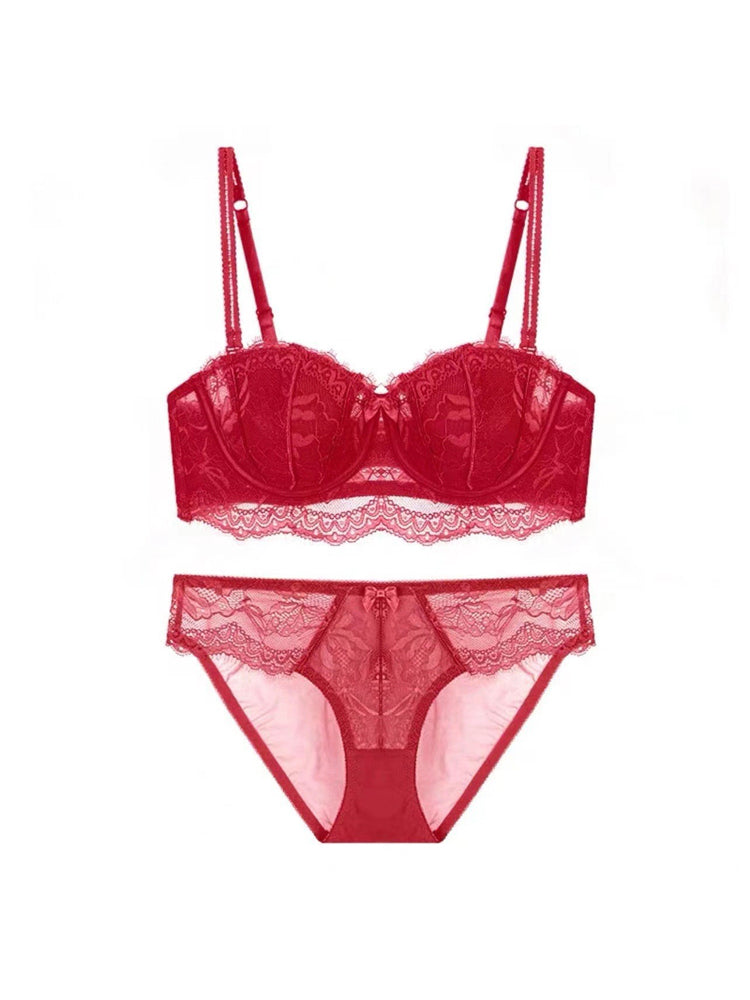 【ズレにくい・ワイヤー入り】2WAY ストラップレスブラ&ショーツ