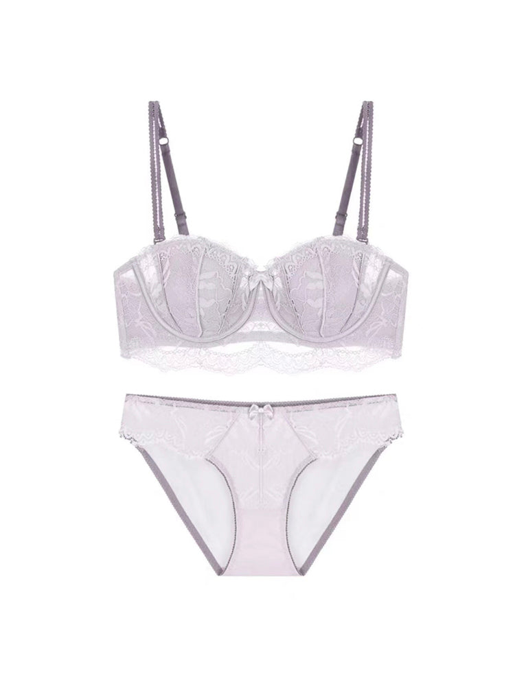 【ズレにくい・ワイヤー入り】2WAY ストラップレスブラ&ショーツ