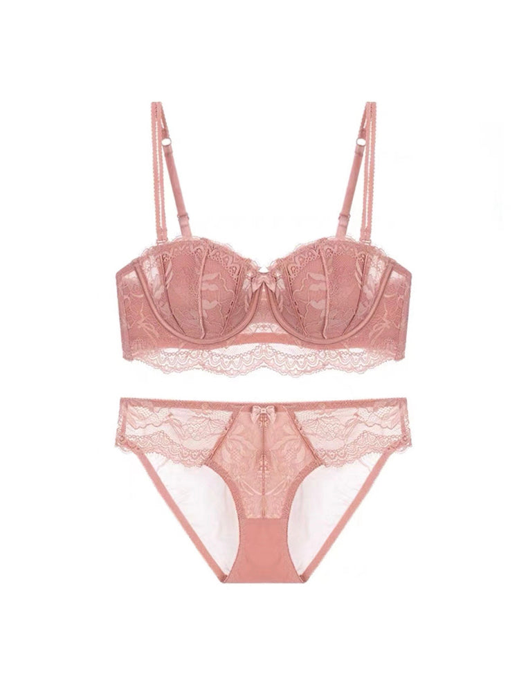 【ズレにくい・ワイヤー入り】2WAY ストラップレスブラ&ショーツ