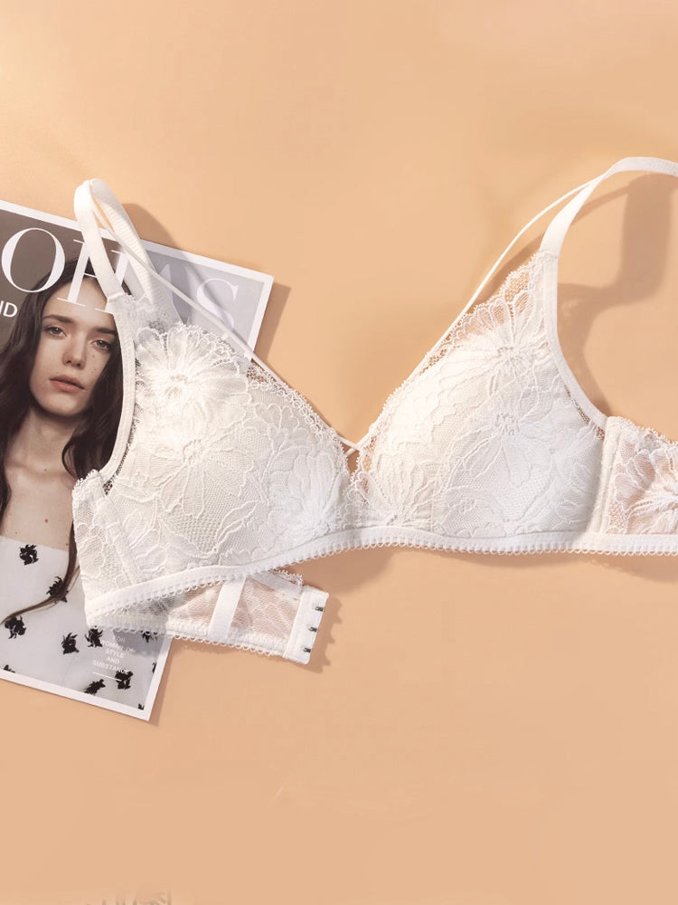 【ノンワイヤー】軽い!総レース ノンワイヤーブラ&ショーツ