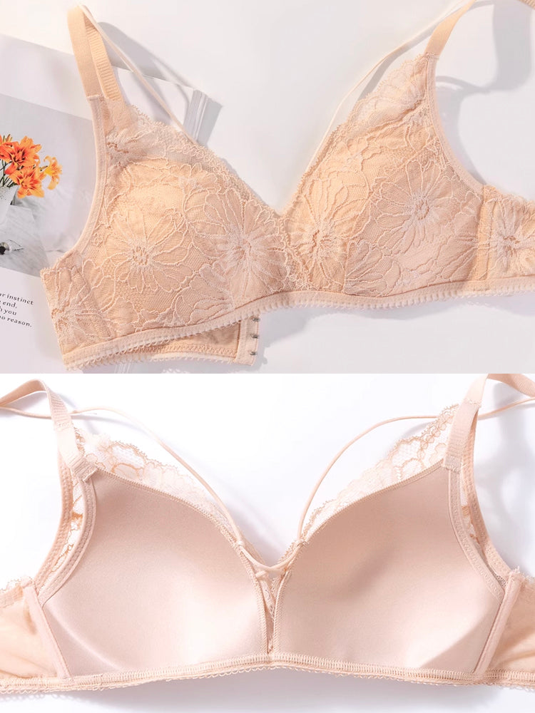 【ノンワイヤー】軽い!総レース ノンワイヤーブラ&ショーツ