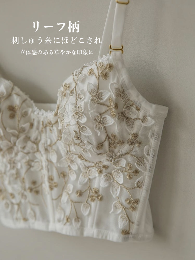 【ワイヤー入り】レースブラセット セクシー 脇肉スッキリ