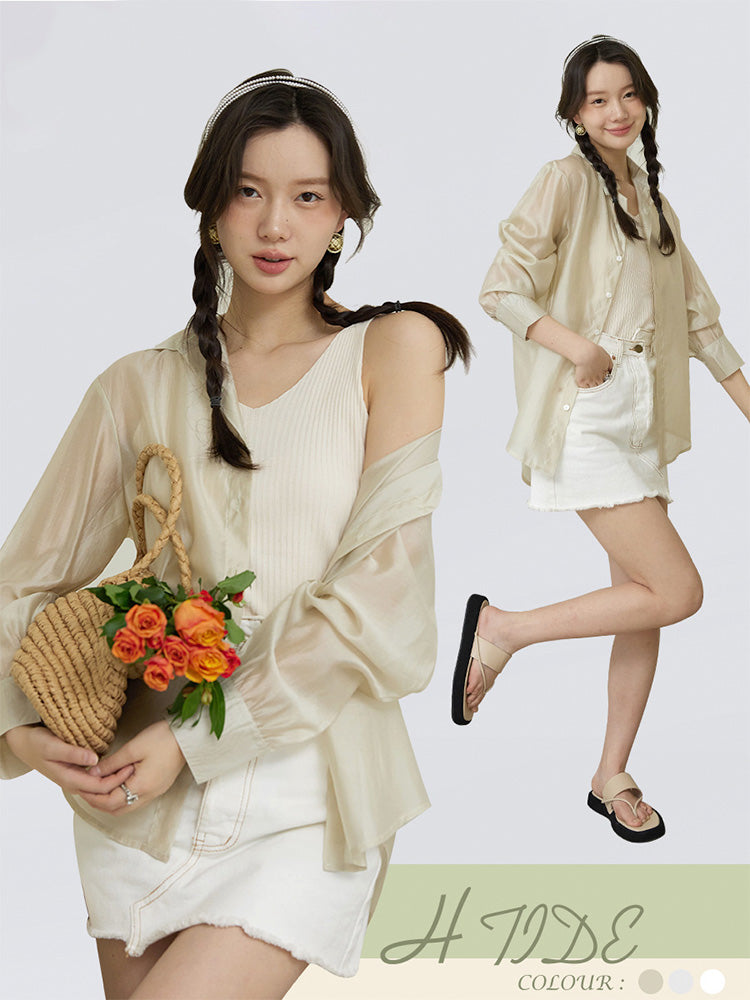 さらっとした素材感 蒸れないシアーシャツ