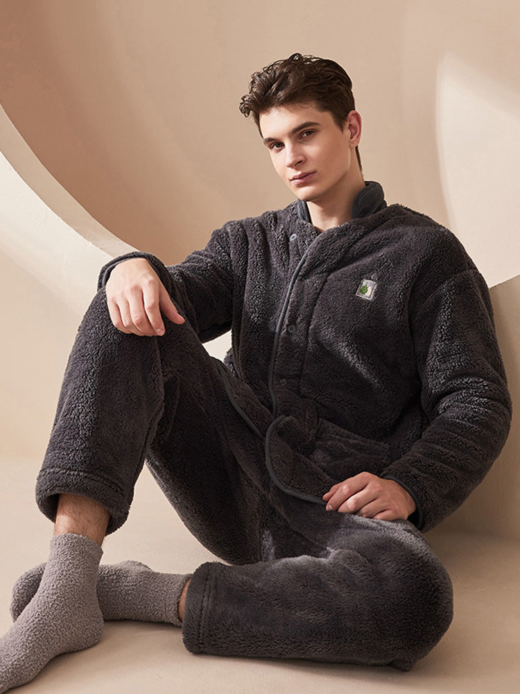 ボタン開閉 もこもこルームウェア