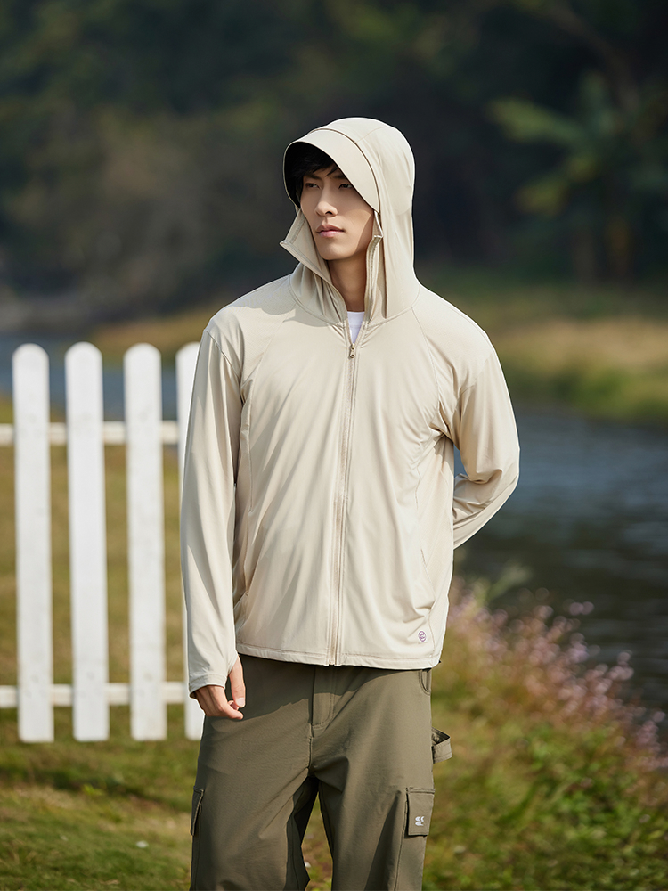 【在庫処分】顔まで全面的に日焼け止め!接触冷感パーカー(男性)