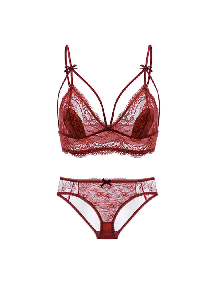 【Goddess Series】大人可愛い総レースブラ&ショーツセット
