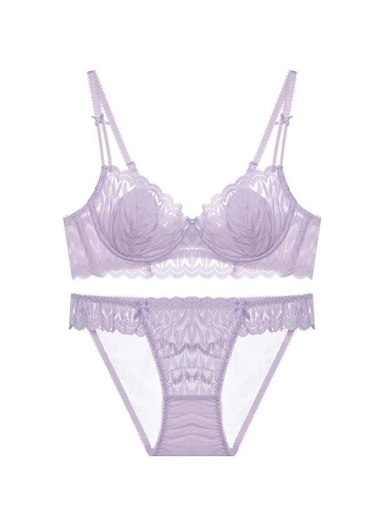 【ワイヤー入り】ソフトワイヤー 総レースブラ&ショーツ
