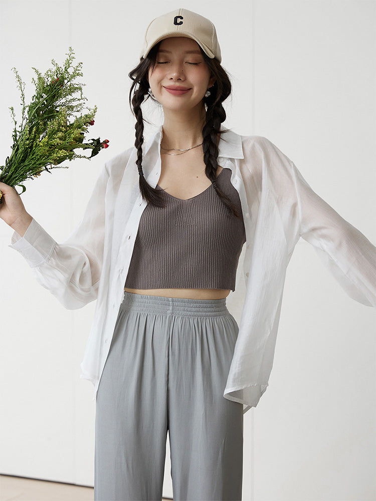 さらっとした素材感 蒸れないシアーシャツ