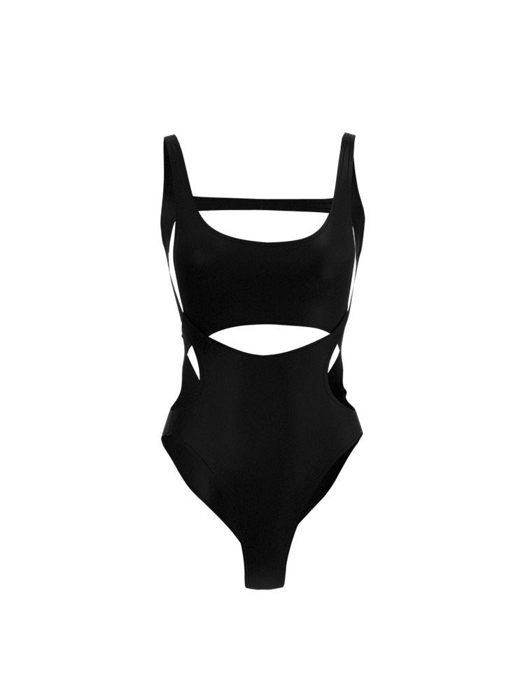 カッティングデザイン ノンワイヤー ワンピース水着 大人セクシー