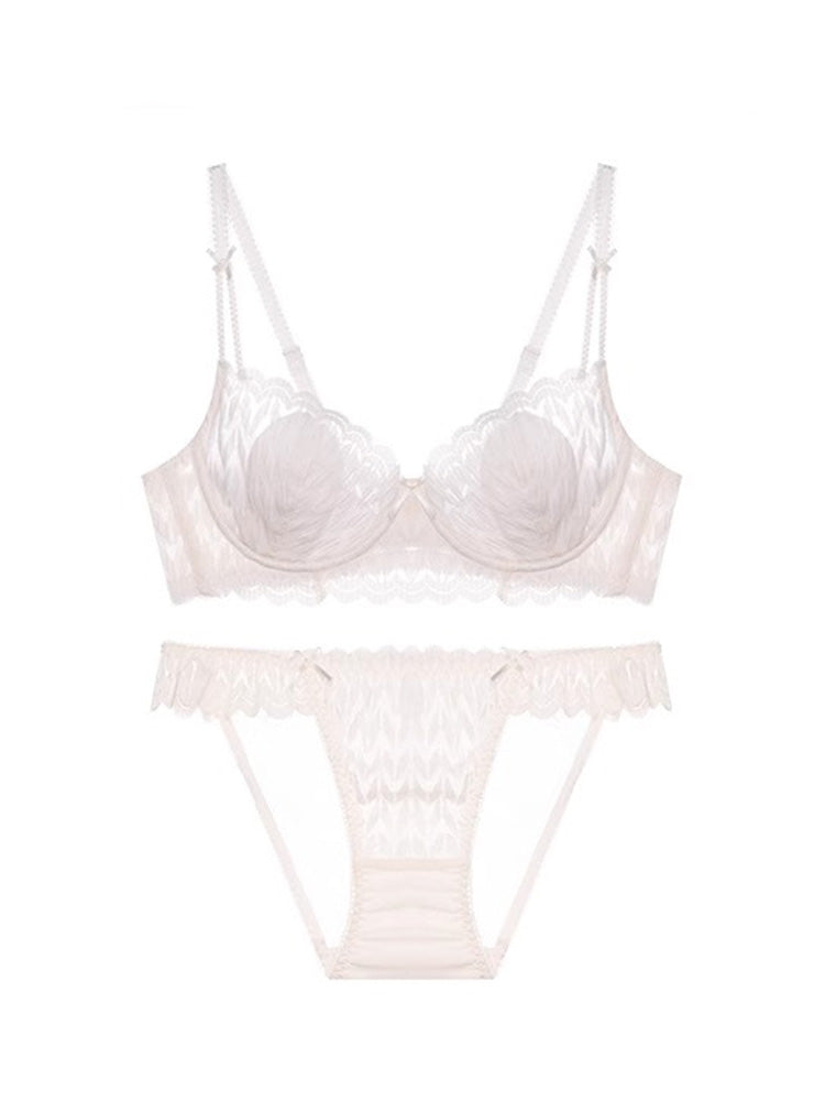 【ワイヤー入り】ソフトワイヤー 総レースブラ&ショーツ