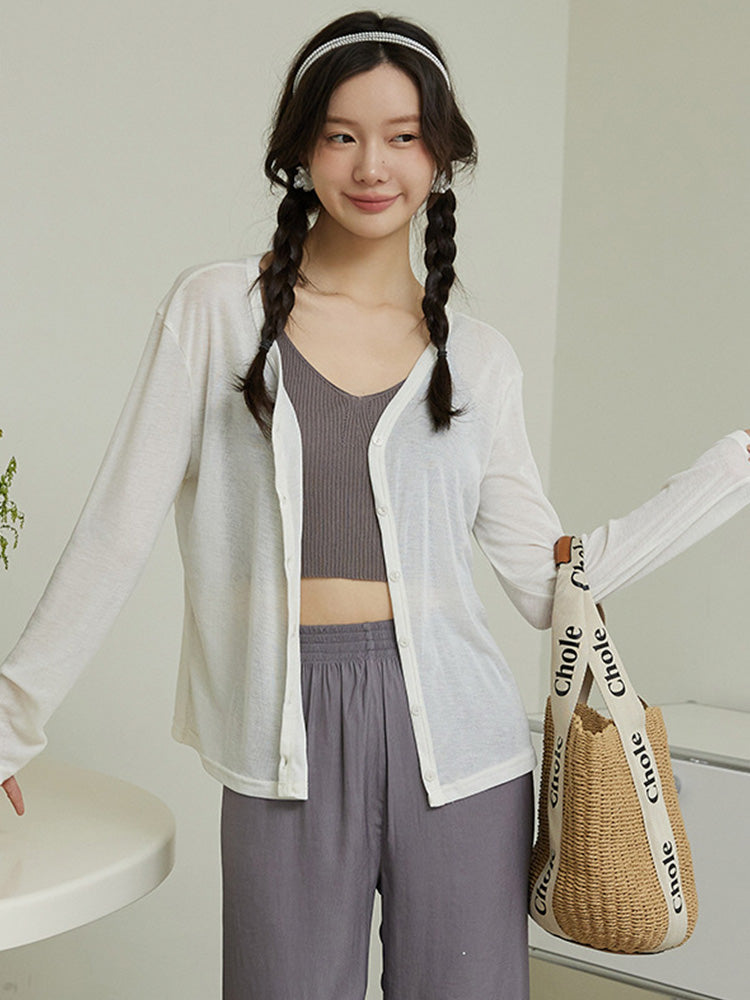 【在庫処分】冷房対策Vネックカーディガン